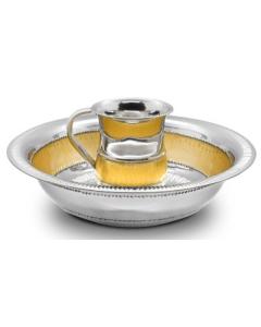 Wash Cup Set Stainless Steel With Gold Design