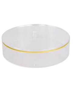 Acrylic Matzoh Box Crystal Clear - Gold Trim