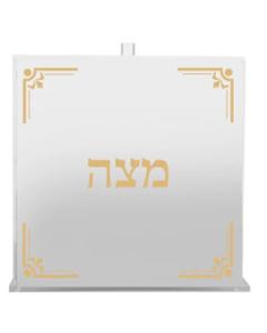 Acrylic Matzah Box Square Gold Design