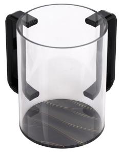 Acrylic Washing Cup Black Marble Black Handles