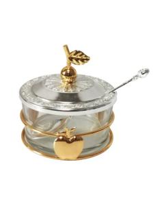 Honey Dish With Apple Shapes Gold & Silver
