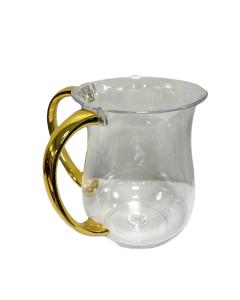 Acrylic Wash Cup With Gold Colored Handles