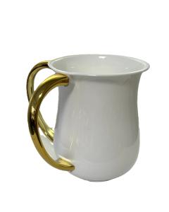 Acrylic Wash Cup Pearl With Gold Handles 5"