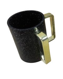 Black Sequined Acrylic Washing Cup with Gold Handles