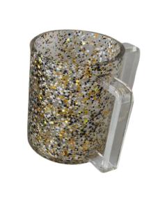 Sequined Acrylic Washing Cup with Clear Handles