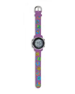Kids Aleph Beis Digital Watch - Purple
