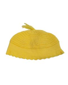 Yerushalmi Kippah Yellow Cream -Medium