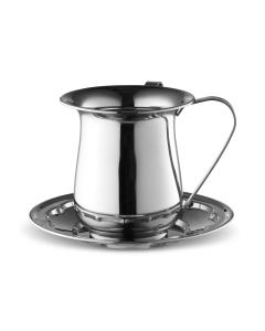 Washing Cup with Plate - Silver