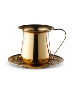 Washing Cup with Plate - Gold