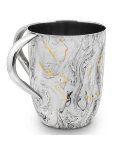 Washing Cup Black & Gold Marble
