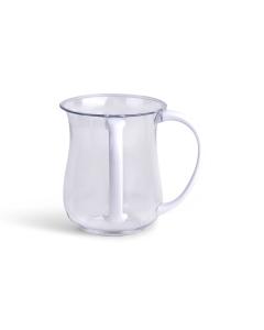 Acrylic Wash Cup - Clear with White Handles