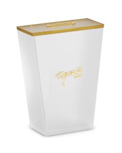 Acrylic Tzedakah Box Frosted with Gold Rim