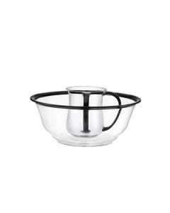 Acrylic Wash Cup Set - Clear with Black Rim