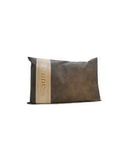 Pesach Pillow Cover With Leather Stripe - Grey