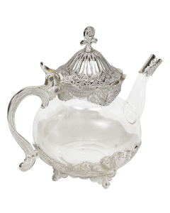 Silverplated & Glass Teapot