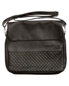 PU Fabric Tallit 40*36 Cm With Handle- Black