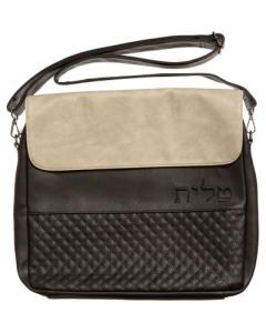 PU Fabric Tallit 40*36 Cm With Handle- Gray