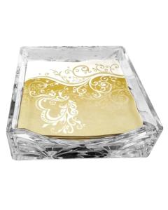 Flat Napkin Holder Crystal 7x7"