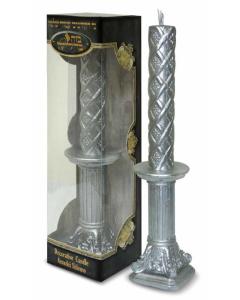 Decorative Havdalah Candle Amudei Shlomo Silver On Silver Pole