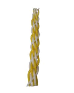 Wax Havdalah Candle - Yellow and White - 11.5"
