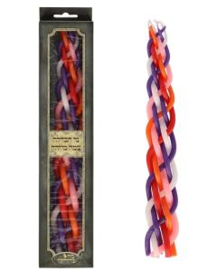 Wax Havdalah Candle Decorted Colors - 11.5"