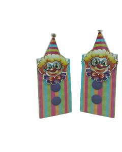 Colorful Striped Craft Bag with Clown Closure