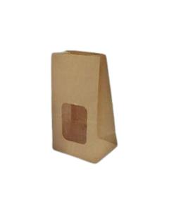 Brown Craft Bag with Transparent Window - 8pcs (6")