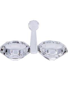 Crystal Salt & Pepper Stand 4x5"
