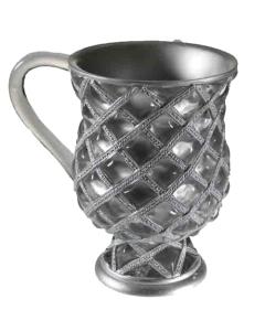 Acrylic Wash Cup - Silver Diamond Pattern