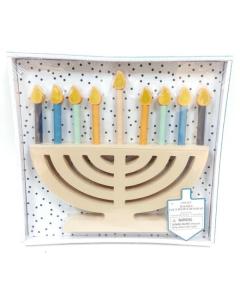 Wooden Menorah For Colorful Decoration