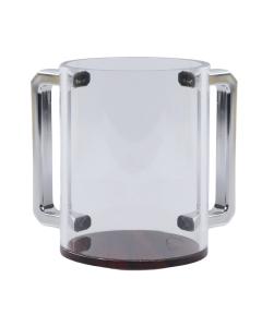 Acrylic Clear Washing Cup - Wooden Base