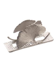 Napkin Holder Flower Shape Silver Metal