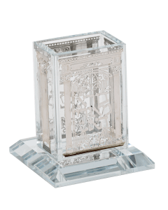 Crystal Havdalah Holder With Silver Plate
