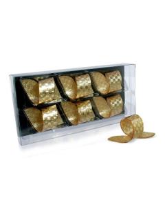 Pack Of 6 Acrylic Napkin Rings Inlaid Gold
