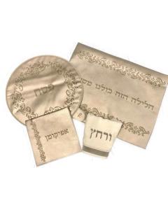Leather Laser Engraved Pesach Seder Set 18012
