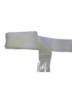 White Round Gartel with 18 Fringes