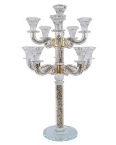 Crystal Candelabra with Gold Crystal Filing and 11  Branches - 24" H