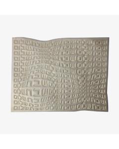 Apeloig Challah Cover "Shabbat Shalom" Hebrew Type (Champagne Leatherette)