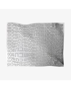 Apeloig Challah Cover "Shabbat Shalom" Hebrew Type (Silver Leatherette)