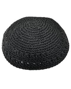 Knitted Kippah 20 cm - Black with Holes