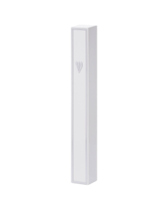 White Plastic Mezuzah with Rubber Cork 12 cm