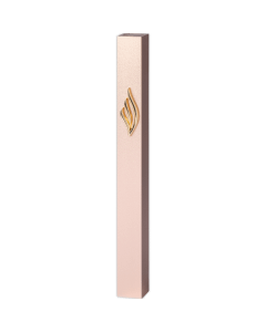 Aluminum Mezuzah 12 cm-with Metal Shin - Gold
