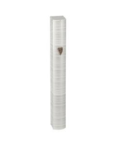 Aluminium Mezuzah White Striped Design 12 cm