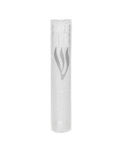 Plastic Transparent Mezuzah with Rubber Cork 12 CM