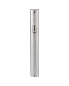 Aluminum Mezuzah 12 Cm- Dotted Silver, "shin"