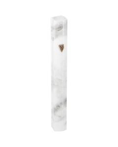Aluminium Mezuzah White Marble 12 cm