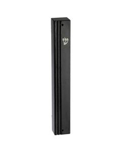 Black Wood Mezuzah - Stripes