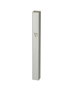 Aluminum Mezuzah Matte Silver 12 Cm