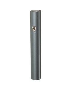 Aluminum Mezuzah with Metal SHIN 12 cm- Gray