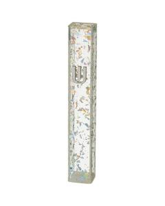 Perspex Mezuzah 12 Cm - Glitter Silver
